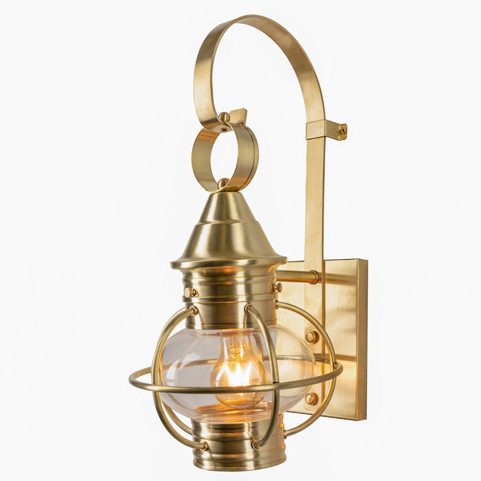 Norwell Lighting - 1713-SB-CL - One Light Outdoor Wall Mount - American Onion - Satin Brass