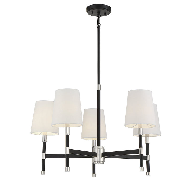 Savoy House - 1-1630-5-173 - Five Light Chandelier - Brody - Matte Black with Polished Nickel