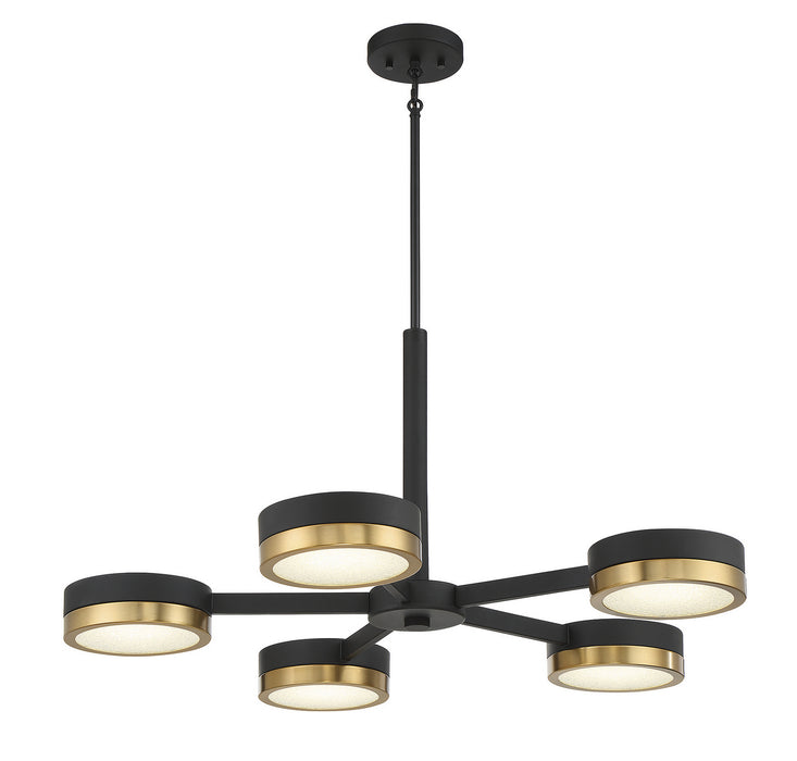 Savoy House - 1-1635-5-143 - LED Chandelier - Ashor - Matte Black with Warm Brass