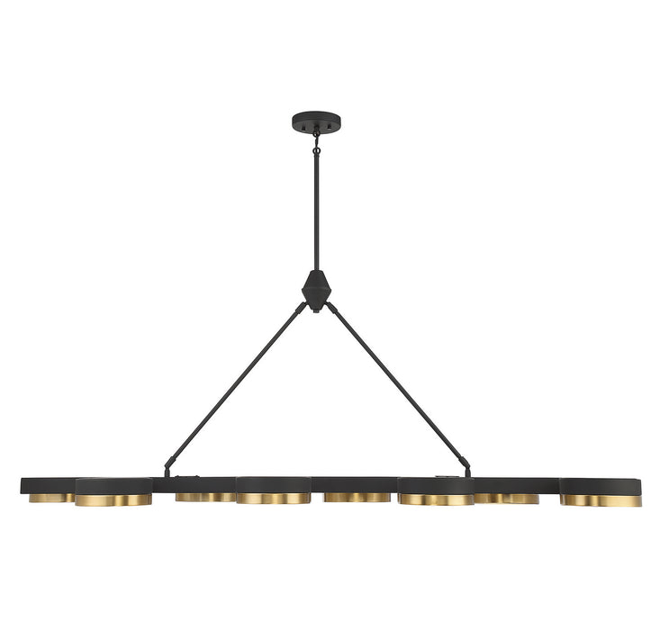 Savoy House - 1-1636-8-143 - LED Linear Chandelier - Ashor - Matte Black with Warm Brass
