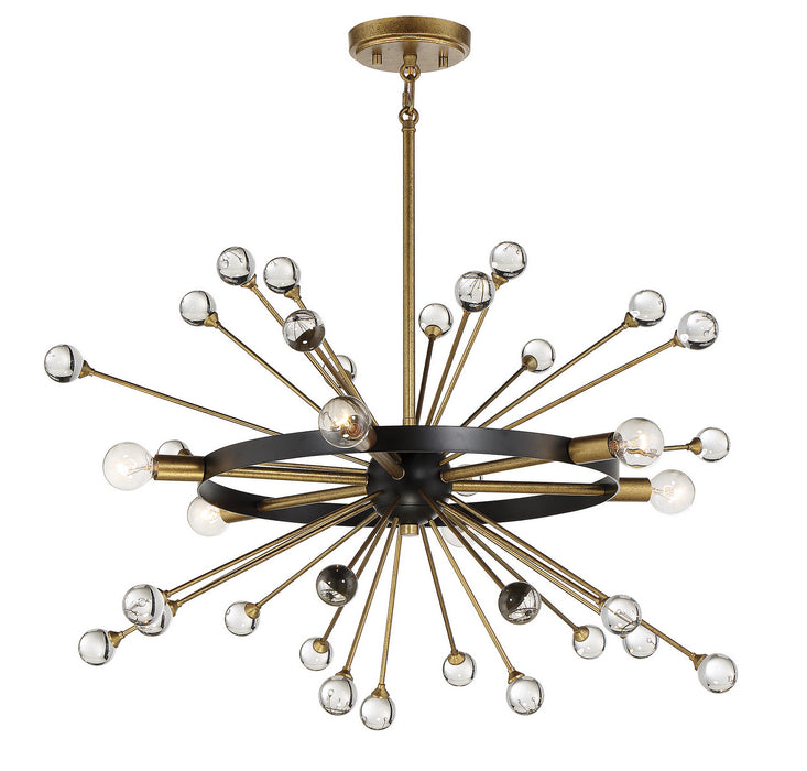 Savoy House - 1-1857-6-62 - Six Light Chandelier - Ariel - Como Black with Gold