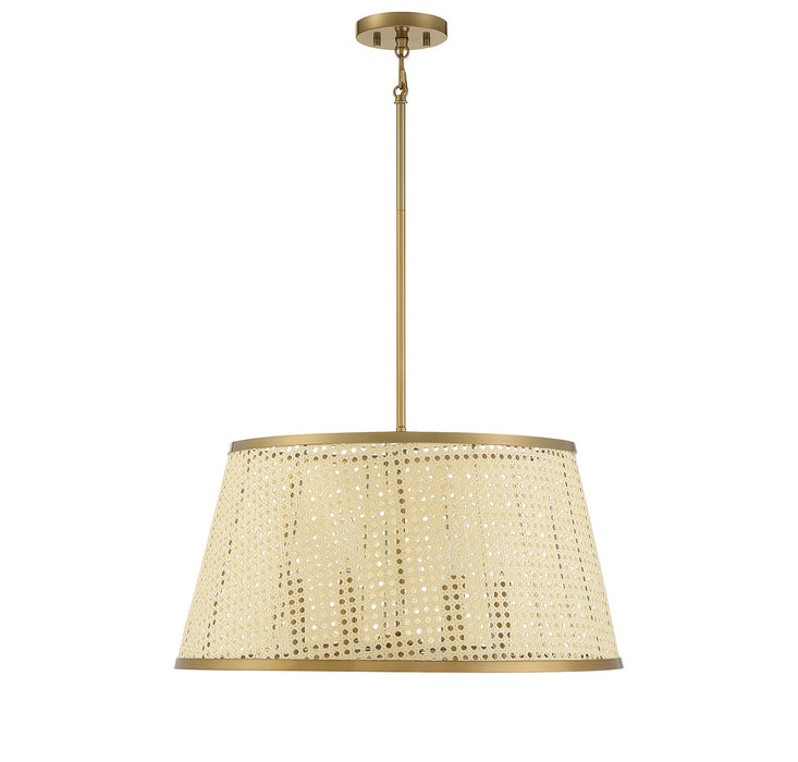 Savoy House - 7-1771-6-200 - Six Light Pendant - Astoria - Natural with Burnished Brass