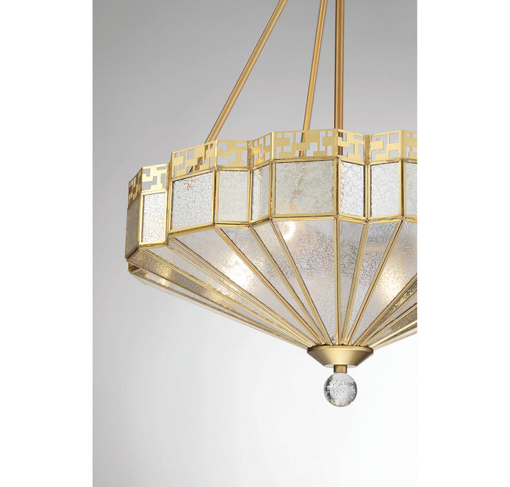 Savoy House - 7-1871-4-322 - Four Light Pendant - Baguette - Warm Brass