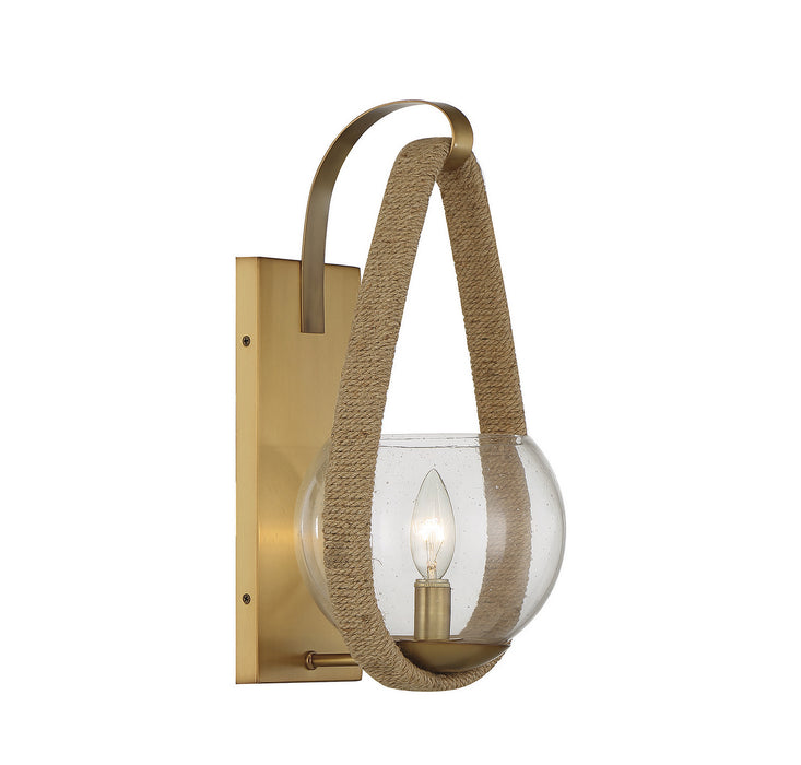 Savoy House - 9-1826-1-320 - One Light Wall Sconce - Ashe - Warm Brass and Rope