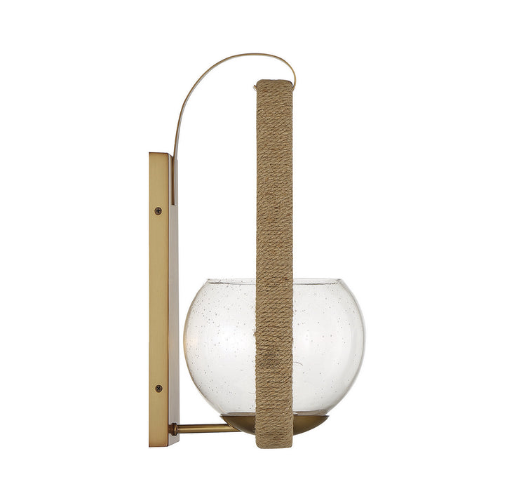 Savoy House - 9-1826-1-320 - One Light Wall Sconce - Ashe - Warm Brass and Rope