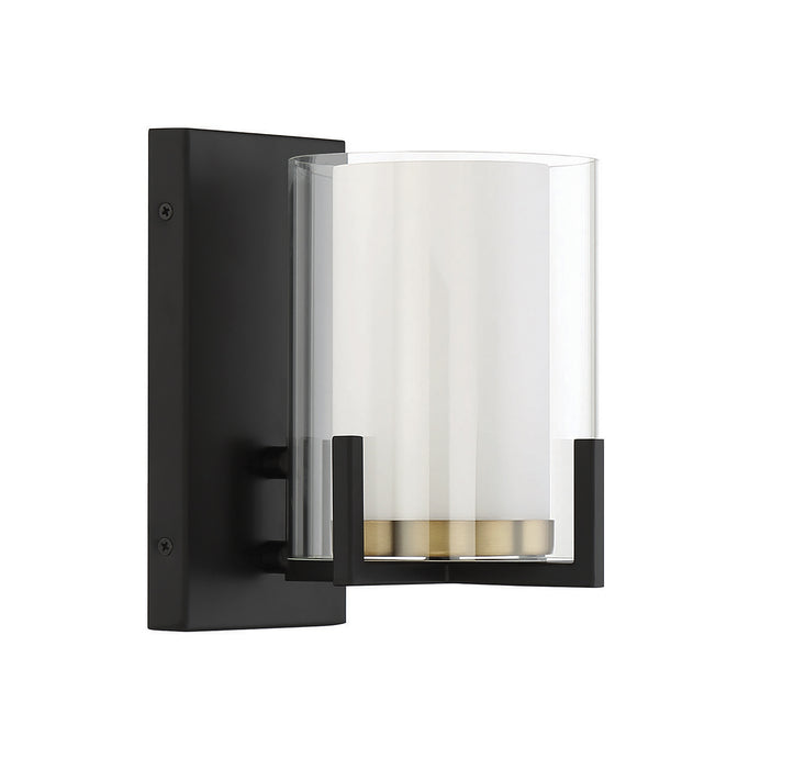 Savoy House - 9-1977-1-143 - One Light Wall Sconce - Eaton - Matte Black with Warm Brass