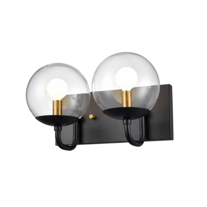 DVI Lighting - DVP43122MF+EB-CL - Two Light Vanity - Mackenzie Delta - Multiple Finishes and Ebony with Clear Glass
