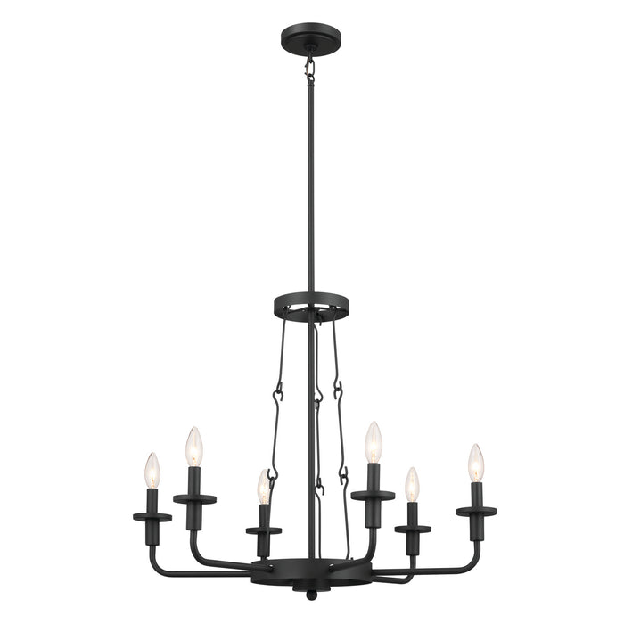 Kichler - 52451BKT - Six Light Chandelier - Vetivene - Textured Black