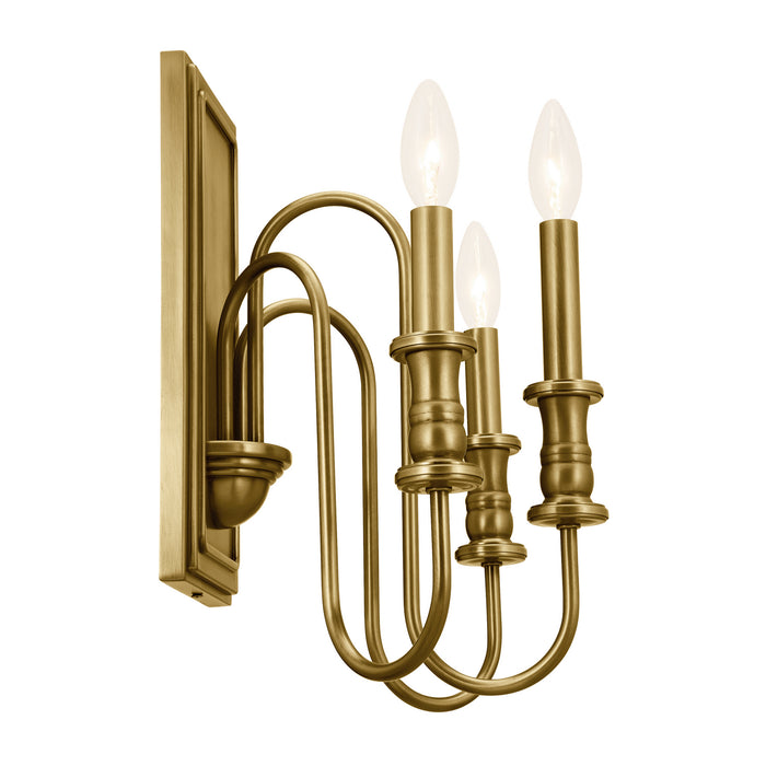 Kichler - 52473NBR - Three Light Wall Sconce - Karthe - Natural Brass