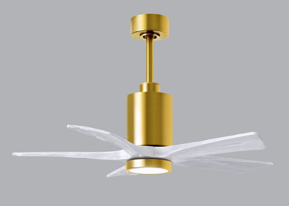 Matthews Fan Company - PA5-BRBR-MWH-42 - 42``Ceiling Fan - Patricia - Brushed Brass