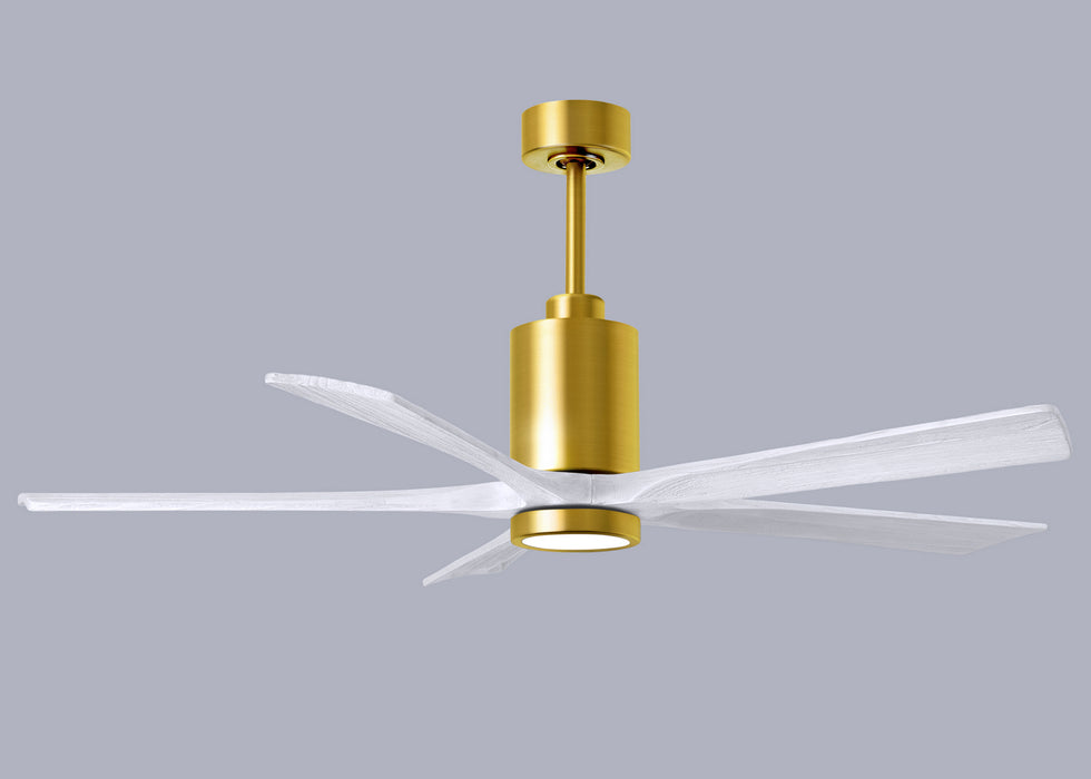 Matthews Fan Company - PA5-BRBR-MWH-60 - 60``Ceiling Fan - Patricia - Brushed Brass