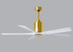 Matthews Fan Company - PA5-BRBR-MWH-60 - 60``Ceiling Fan - Patricia - Brushed Brass