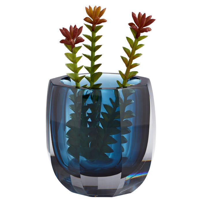 Cyan - 11254 - Vase - Blue/Clear