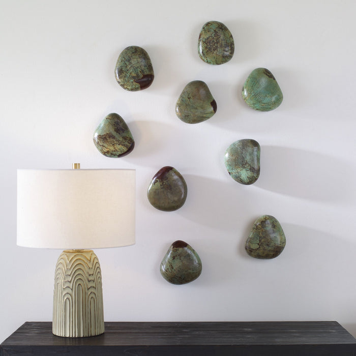 Uttermost - 04325 - Wall Decor, S/9 - Pebbles - Wood With Natural Spalting