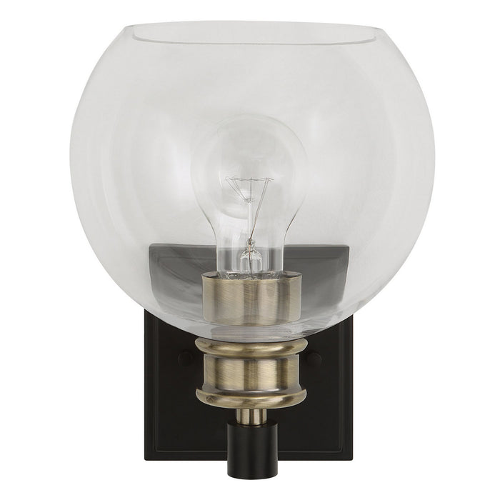 Uttermost - 22552 - One Light Wall Sconce - Kent - Black & Plated Antique Brass