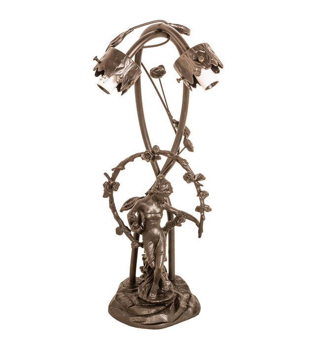 Meyda Tiffany - 109514 - Two Light Table Lamp - Green Pond Lily - Mahogany Bronze