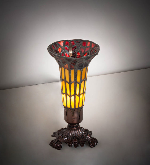Meyda Tiffany - 20232 - Mini Lamp - Stained Glass Pond Lily - Mahogany Bronze