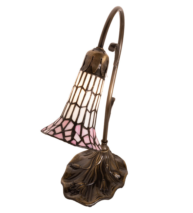 Meyda Tiffany - 21810 - One Light Mini Lamp - Stained Glass Pond Lily - Antique Brass