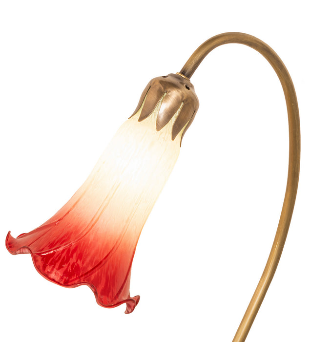 Meyda Tiffany - 251562 - One Light Mini Lamp - Seafoam/Cranberry Pond Lily - Antique Copper