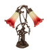 Meyda Tiffany - 251671 - Two Light Table Lamp - Seafoam/Cranberry Pond Lily - Mahogany Bronze