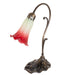 Meyda Tiffany - 251845 - Mini Lamp - Seafoam/Cranberry Pond Lily - Antique Brass
