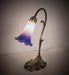 Meyda Tiffany - 251854 - Mini Lamp - Blue/White Pond Lily - Antique Brass