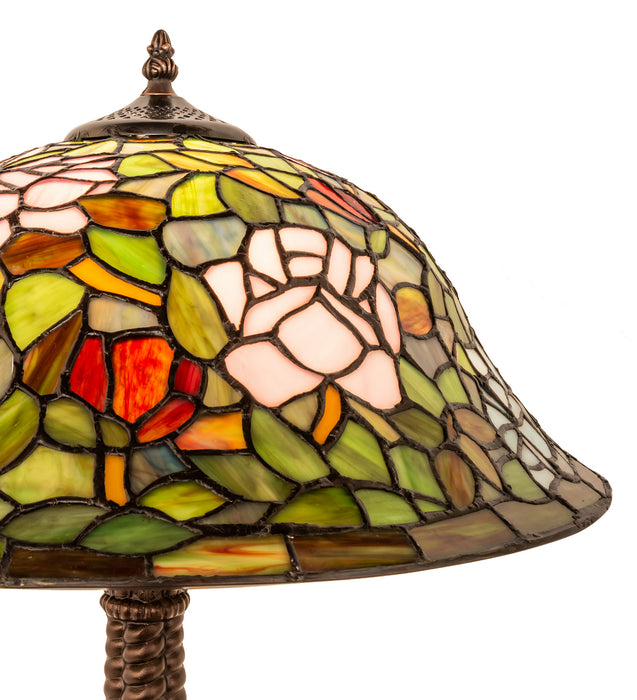 Meyda Tiffany - 251920 - One Light Table Lamp - Tiffany Rosebush - Mahogany Bronze