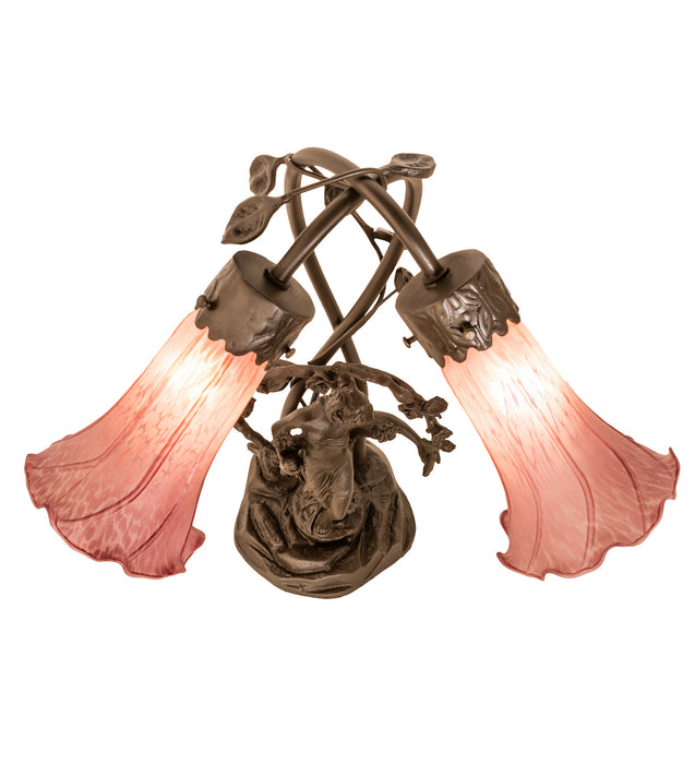 Meyda Tiffany - 38267 - Two Light Table Lamp - Lavender Pond Lily - Mahogany Bronze