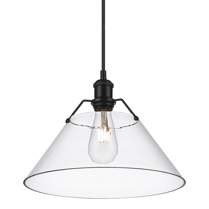 Golden - 3306-L BLK-CLR - One Light Pendant - Orwell BLK - Matte Black