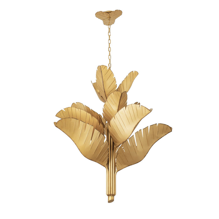 Varaluz - 901C12GO - 12 Light Chandelier - Banana Leaf - Gold
