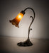 Meyda Tiffany - 17031 - One Light Mini Lamp - Amber Pond Lily - Antique Brass