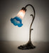Meyda Tiffany - 17124 - One Light Mini Lamp - Pink/Blue Pond Lily - Antique Brass