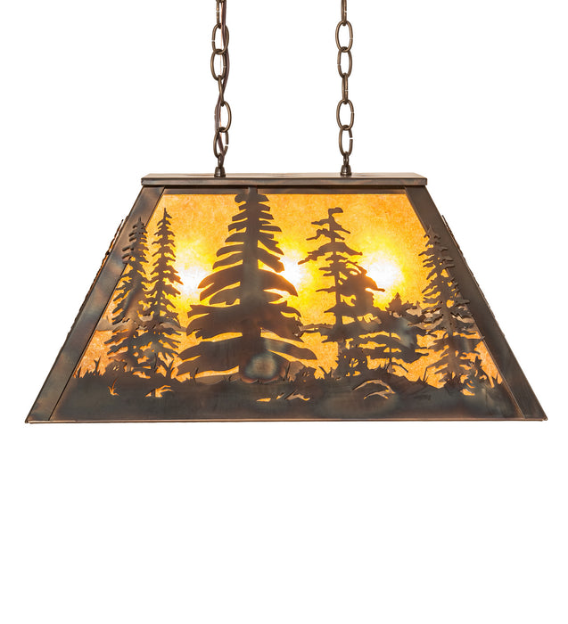 Meyda Tiffany - 248521 - Three Light Pendant - Tall Pines - Antique Copper,Burnished