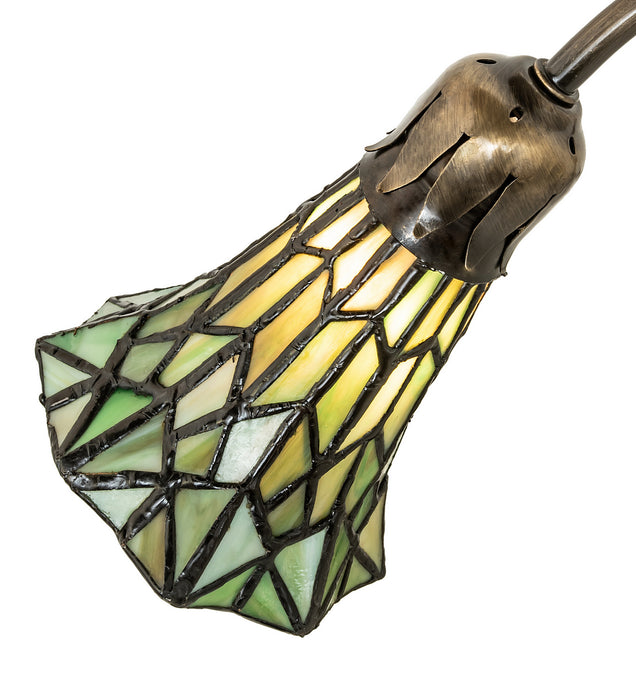 Meyda Tiffany - 251851 - One Light Mini Lamp - Stained Glass Pond Lily - Antique Brass