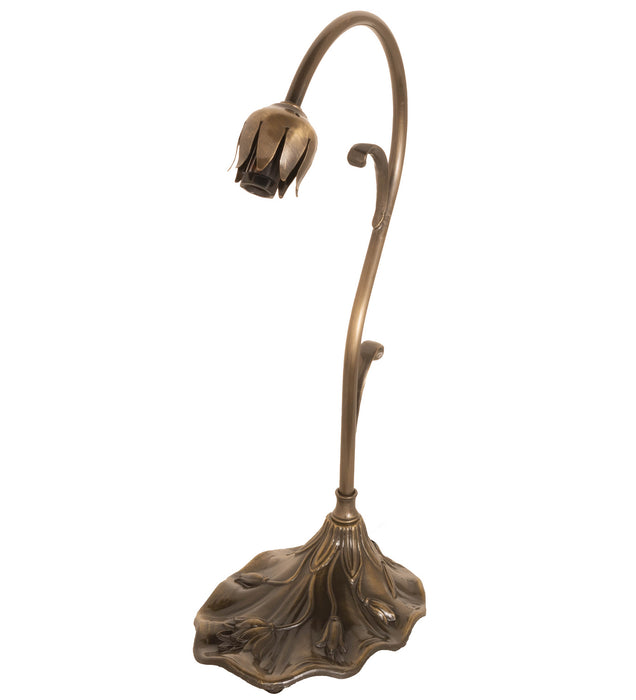 Meyda Tiffany - 251852 - One Light Mini Lamp - Stained Glass Pond Lily - Antique Brass