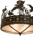Meyda Tiffany - 252143 - Four Light Semi-Flushmount - Ducks In Flight - Oil Rubbed Bronze