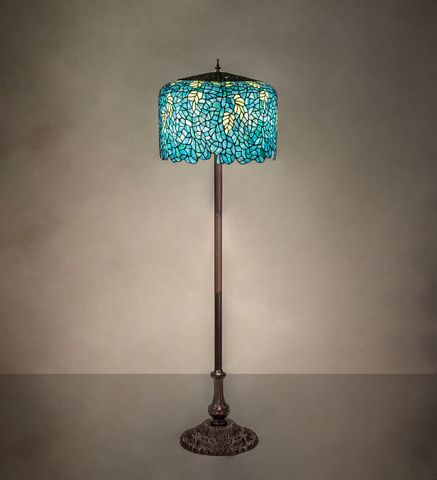Meyda Tiffany - 252160 - Three Light Floor Base - Tiffany Wisteria - Antique,Mahogany Bronze