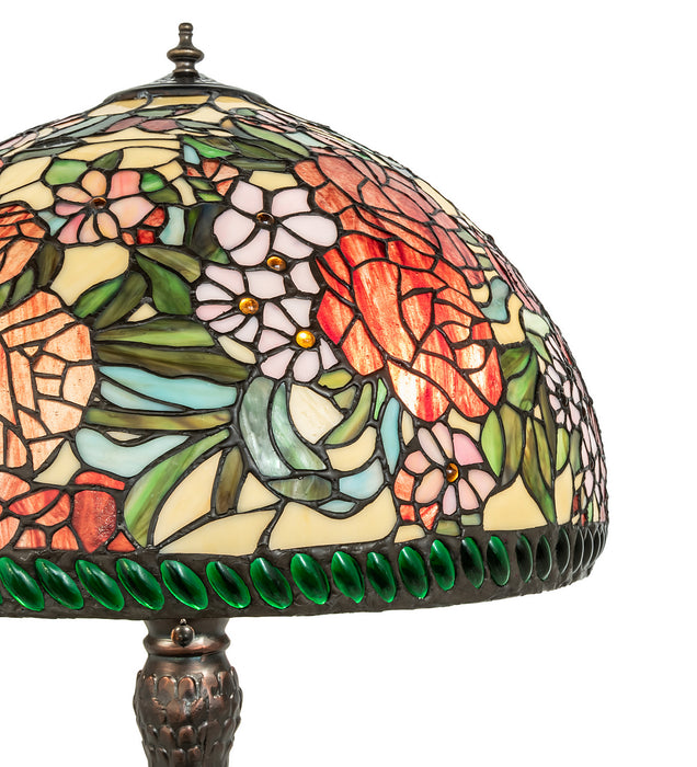 Meyda Tiffany - 252829 - Three Light Table Lamp - Romance Rose - Mahogany Bronze