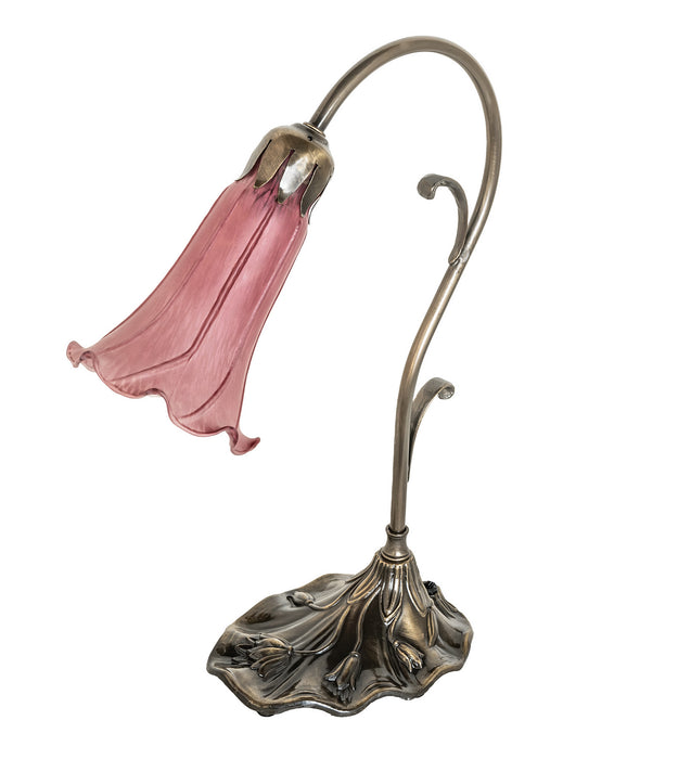Meyda Tiffany - 51594 - One Light Mini Lamp - Lavender Pond Lily - Antique Brass