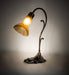 Meyda Tiffany - 71568 - One Light Mini Lamp - Amber Pond Lily - Antique Brass