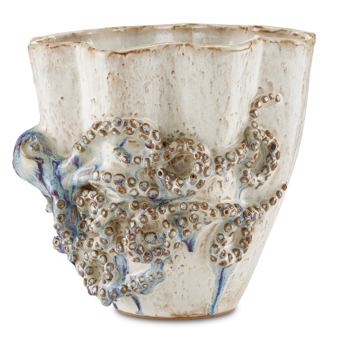 Currey and Company - 1200-0542 - Vase - Cream/Reactive Blue