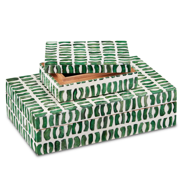 Currey and Company - 1200-0585 - Box Set of 2 - Green/White