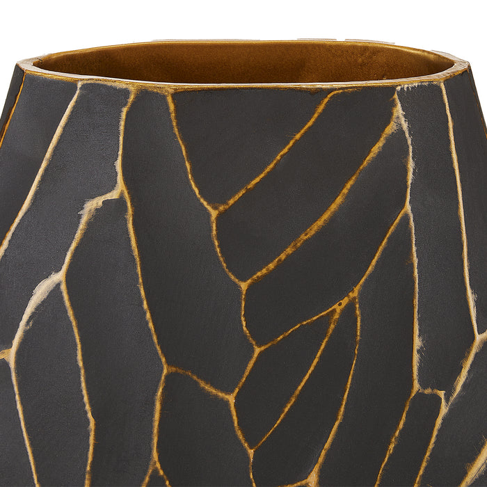 Currey and Company - 1200-0588 - Vase Set of 2 - Black/Gold