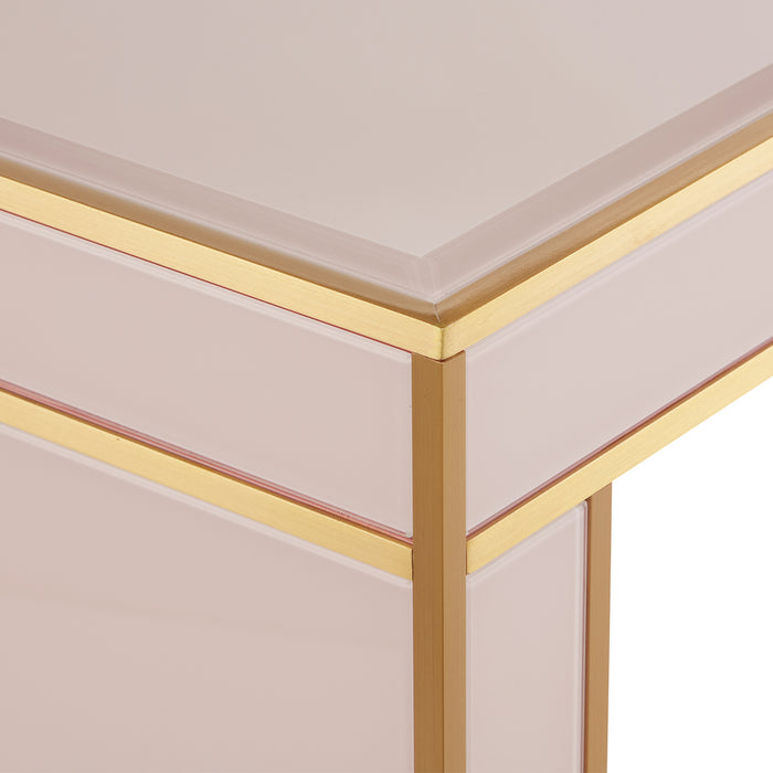 Currey and Company - 3000-0210 - Console Table - Silver Peony/Satin Brass