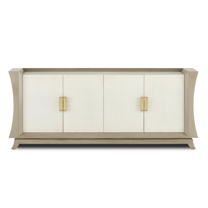 Currey and Company - 3000-0212 - Credenza - Oyster Gray/Cream/Brushed Polished Brass