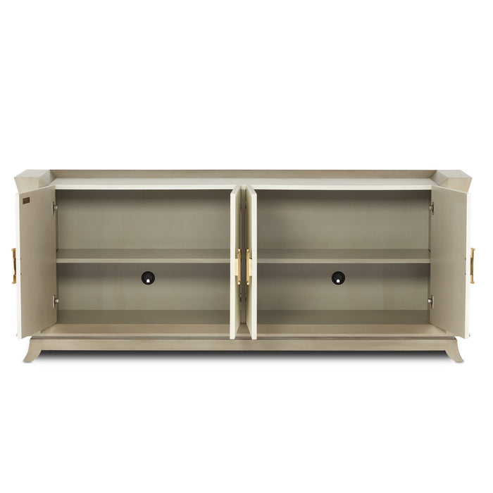 Currey and Company - 3000-0212 - Credenza - Oyster Gray/Cream/Brushed Polished Brass