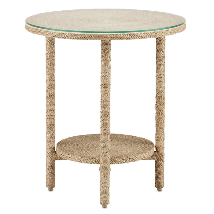 Currey and Company - 3000-0215 - Accent Table - Natural Rope/Clear Glass