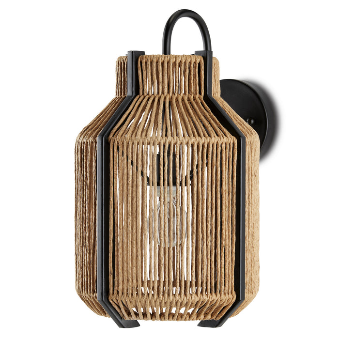 Currey and Company - 5000-0203 - One Light Wall Sconce - Kraft Paper Twine/Satin Black