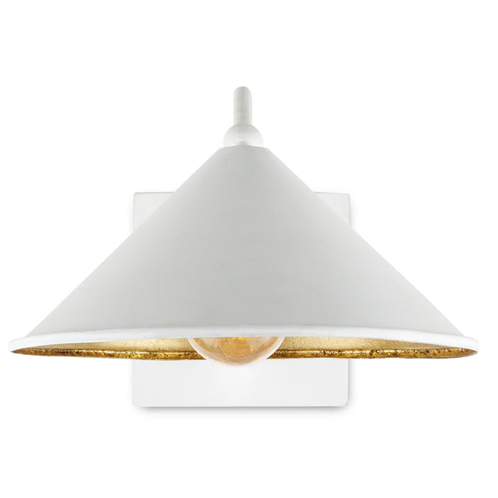 Currey and Company - 5000-0205 - One Light Wall Sconce - Gesso White/Contemporary Gold Leaf