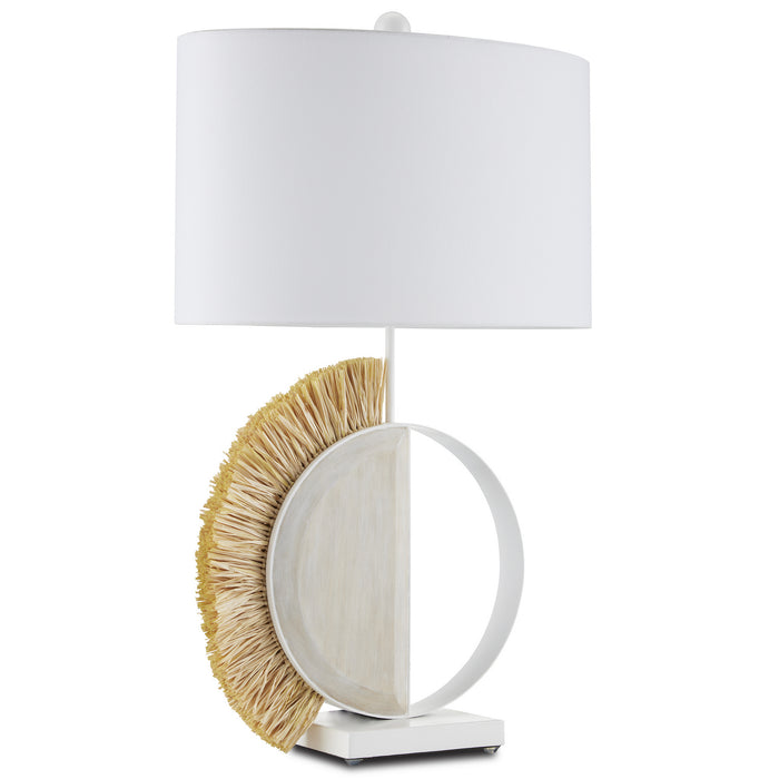 Currey and Company - 6000-0796 - One Light Table Lamp - Sandstone/White/Raffia
